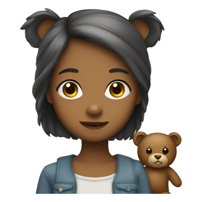 a girl with cute bear sticker