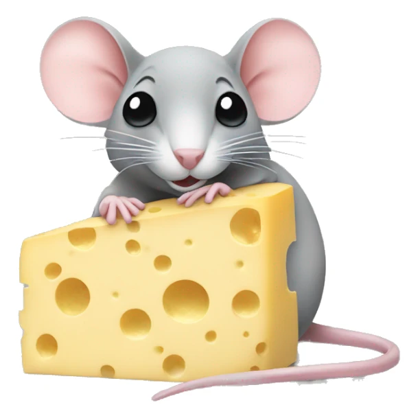 Mouse made of cheese sticker