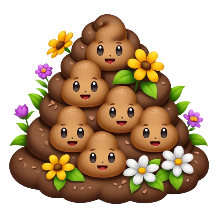poop in flowers sticker