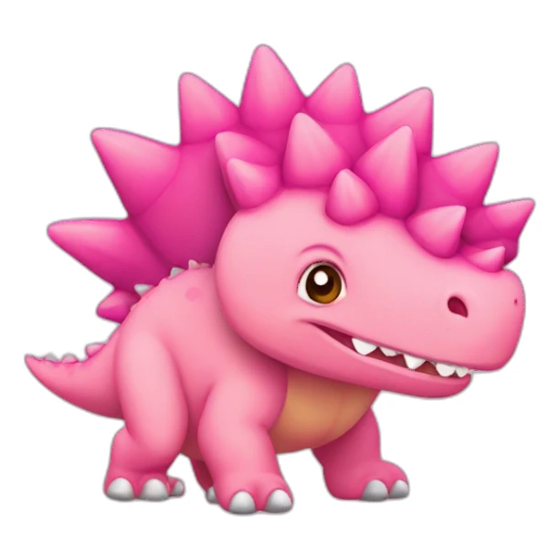 pink stegosaurus flat design and cute sticker