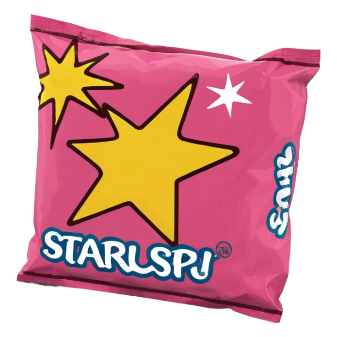 Pink starburst brand candy square  sticker
