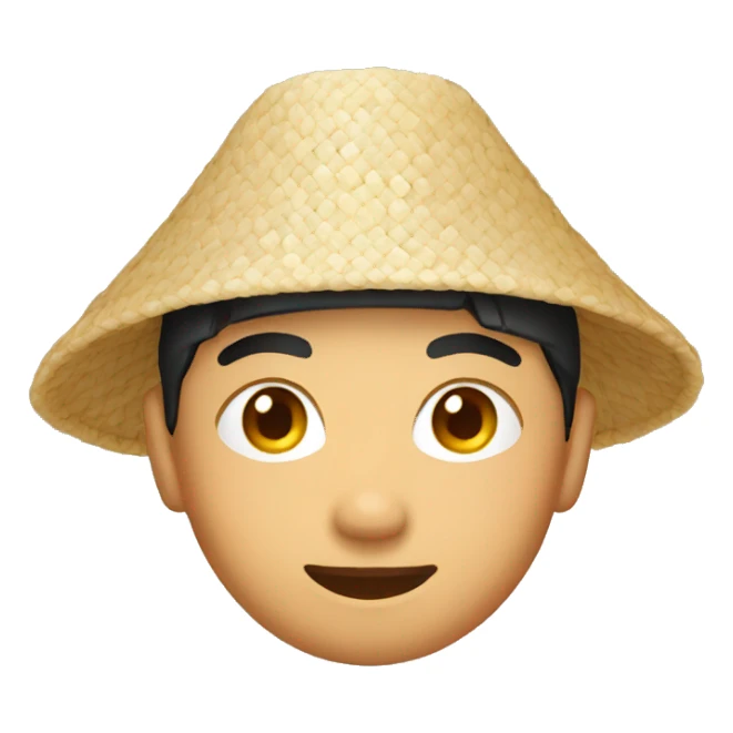 Asian with rice hat sticker