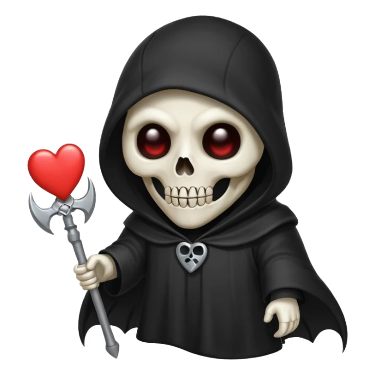 cute reaper with heart eyes sticker