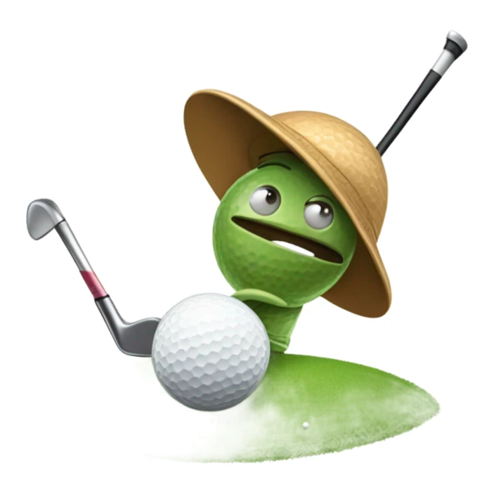 Una cucaracha jugando golf  sticker