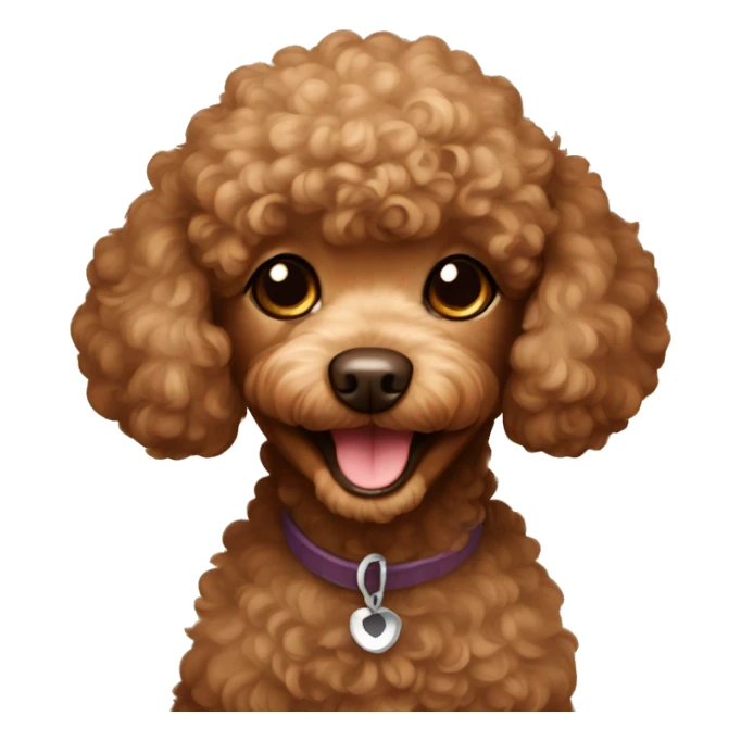 Brown Toy Poodle smiling sticker