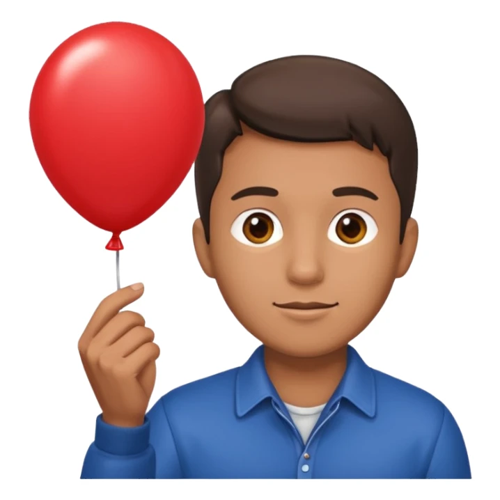 Man holding red balloon sticker