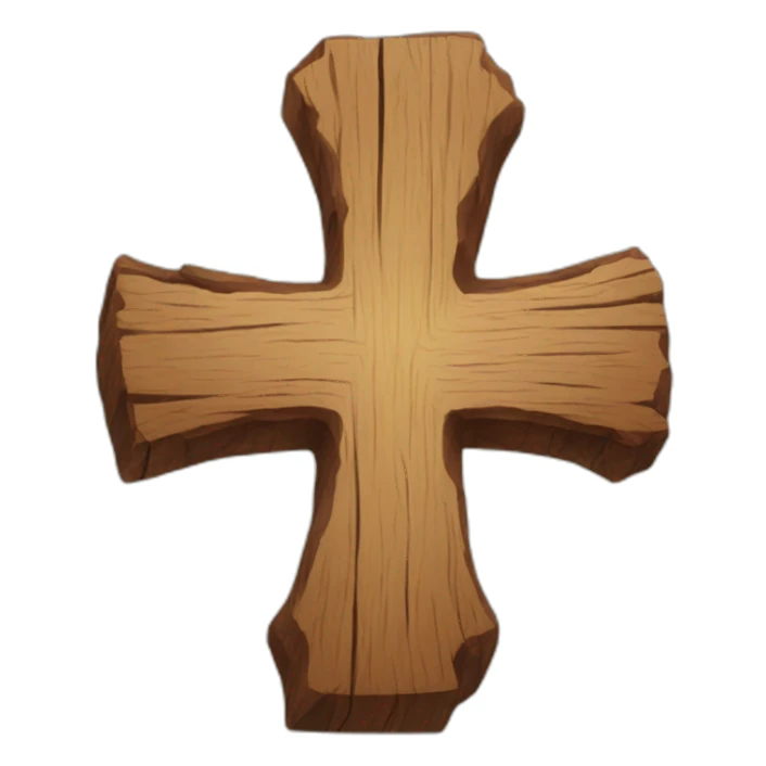 Cross of wood sticker