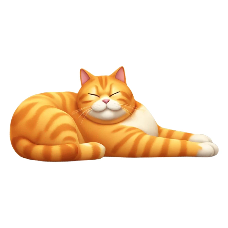 Fat orange cat lazing in the sun sticker