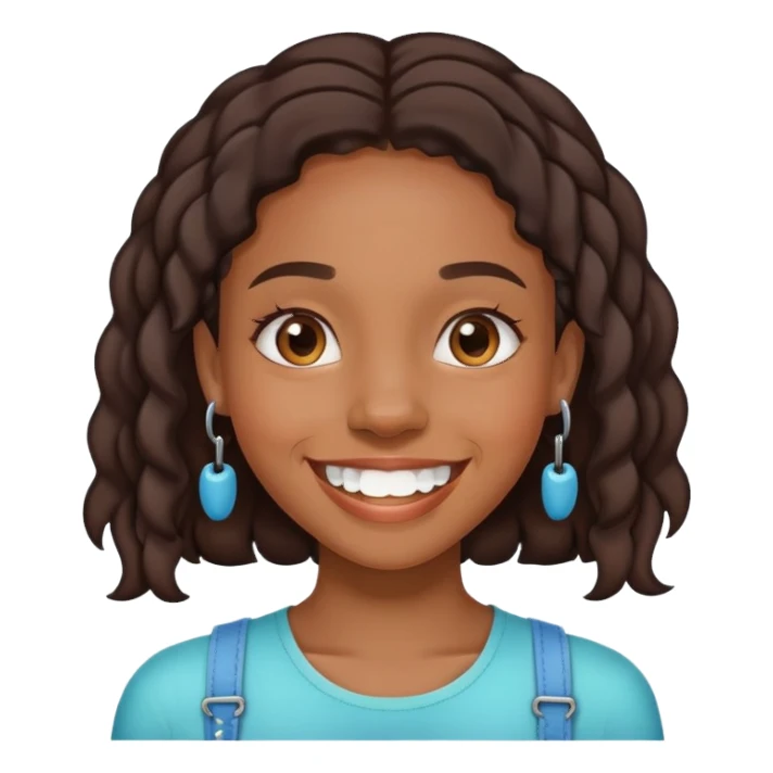 A black girl with braces  sticker