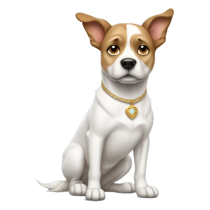 Dog white a princess sticker