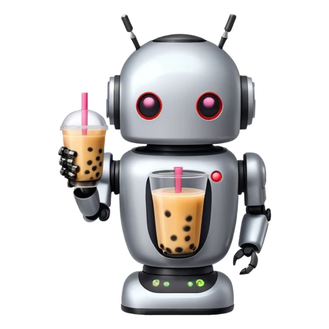 Boba tea robot sticker