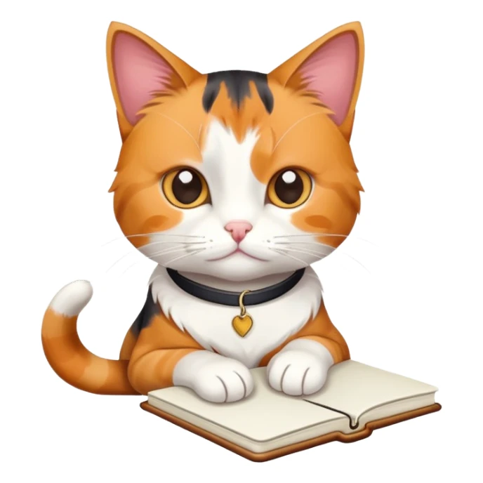 Prague cat with notebook  sticker