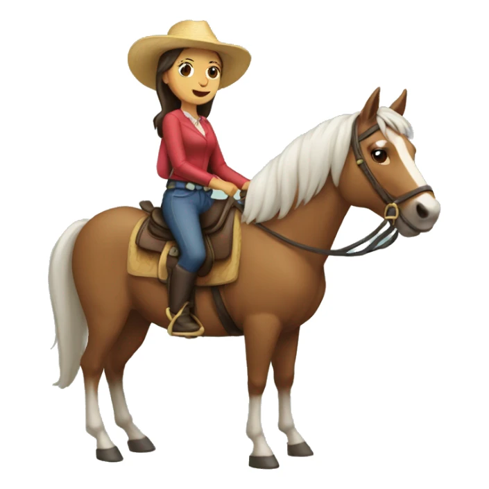 Mujer montada en un caballo sticker