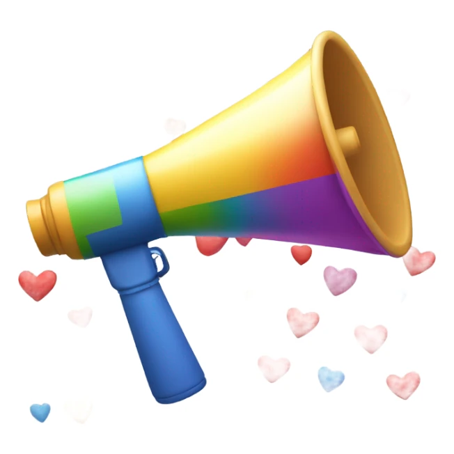 Megaphone with Hearts sticker