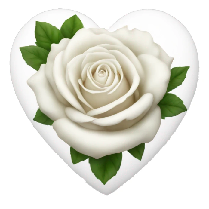 White rose heart sticker