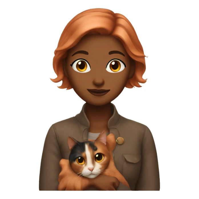 Copper girl with calico cat sticker