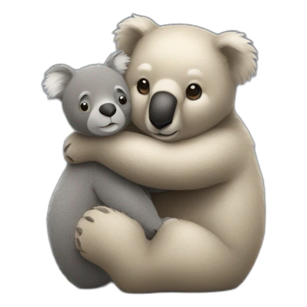 Teddy bear hugging a koala sticker