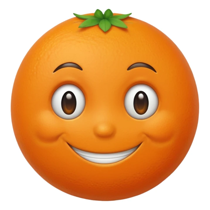 Orange with smile face sticker