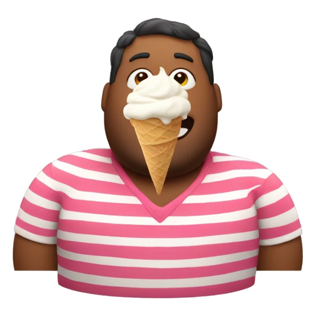 Fat guy eating ice cream sticker