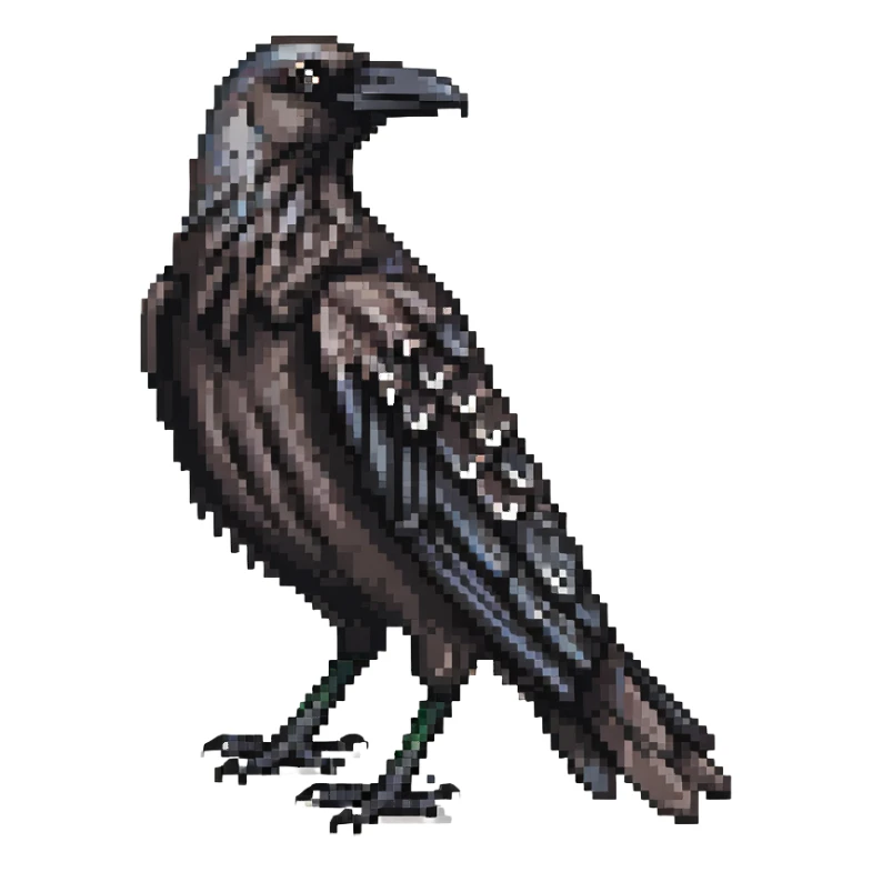 Crow with black feathers sticker