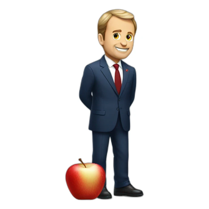 Pomme sur Macron sticker