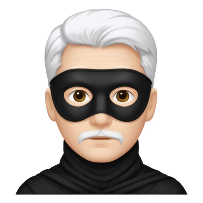 Мужчина с белыми волосами в черный маске на нижнюю часть лица sticker