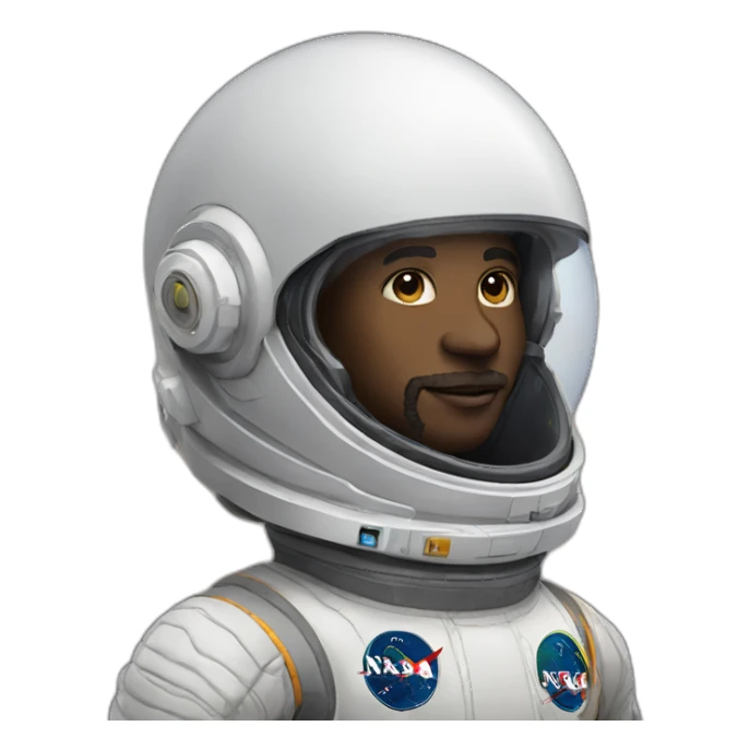 African space man with Afro and chin beard sticker