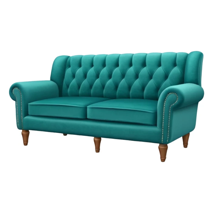 Modern teal couch sticker