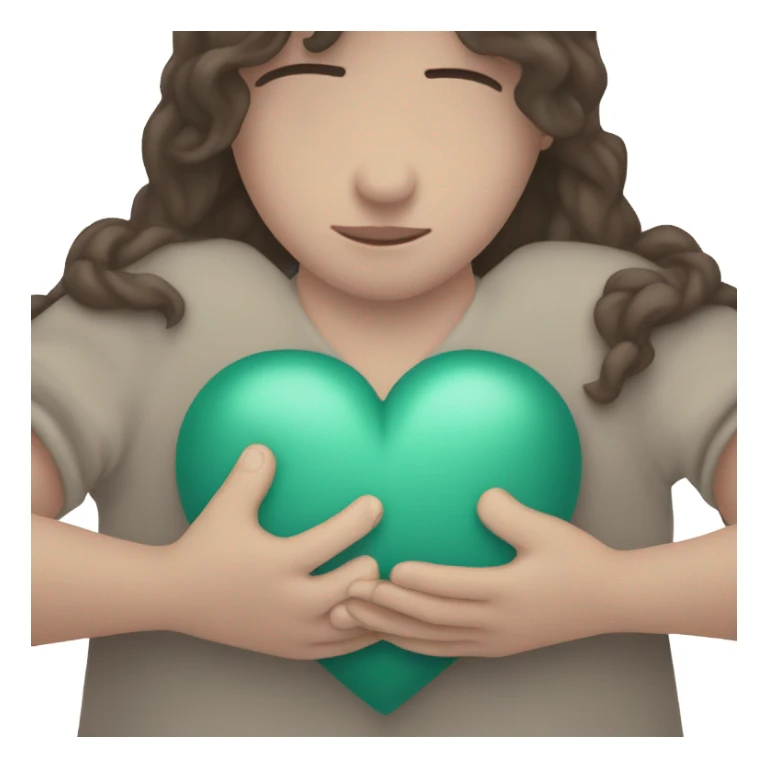 person holding a heart sticker
