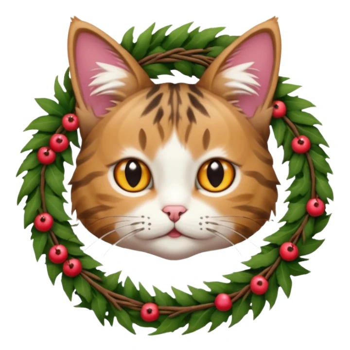 wreath cat sticker