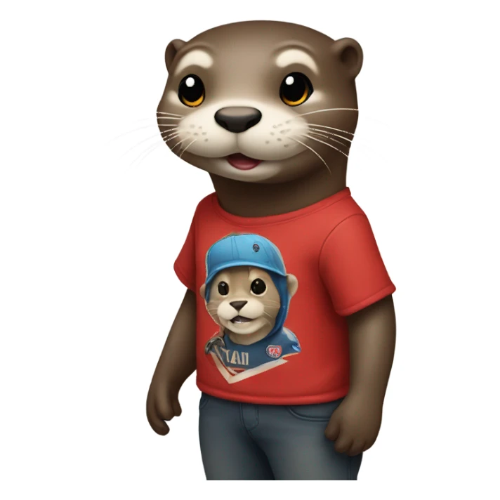 Otter wearing Van Halen shirt sticker