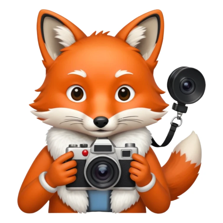 red fox white camera sticker