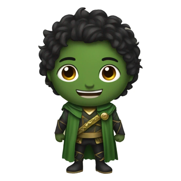 Toto with a Loki costume sticker