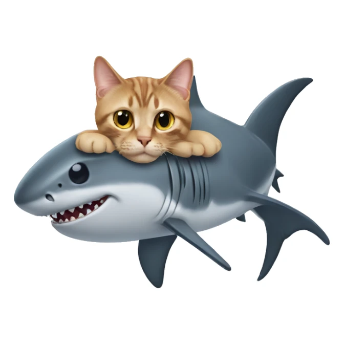 Cat in the shark  sticker