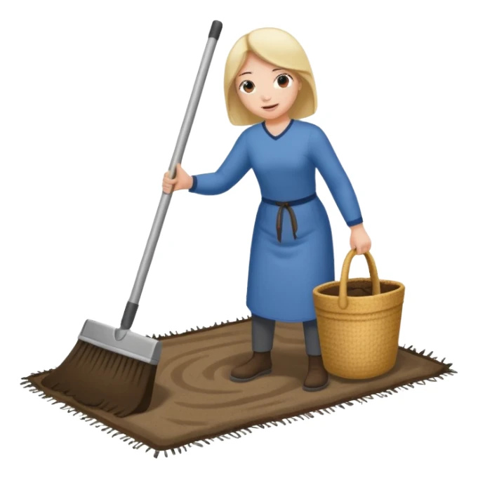 Lifting up a rug and sweeping  stuff under to hide things sticker