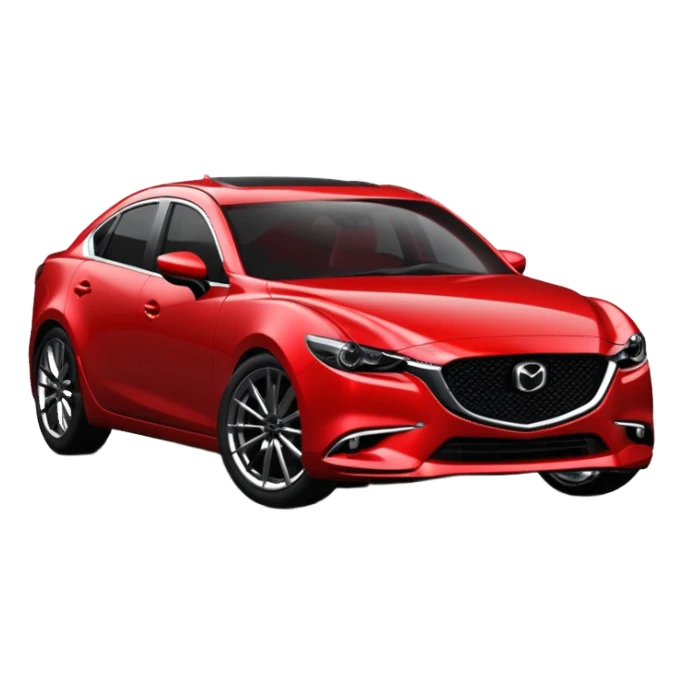 A 3d mazda rs6 red with headlights on sticker