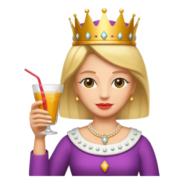 queen with drink sticker