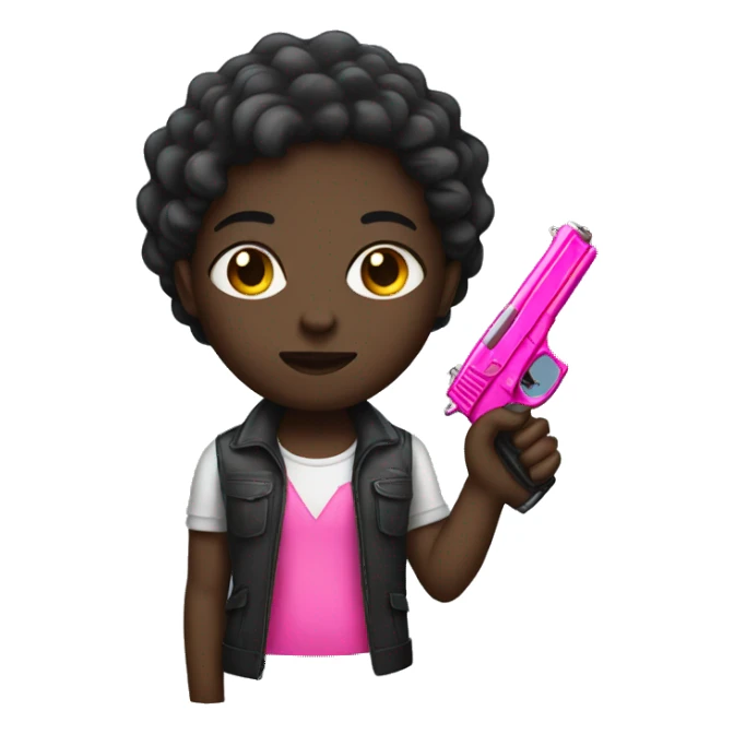 dark skin with pink gun sticker