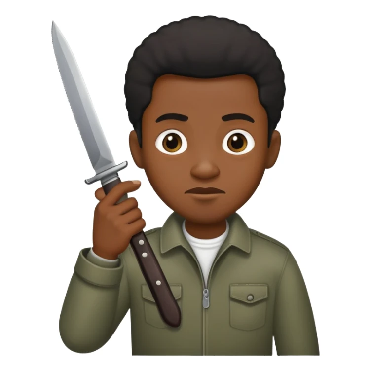 black man with knife  sticker