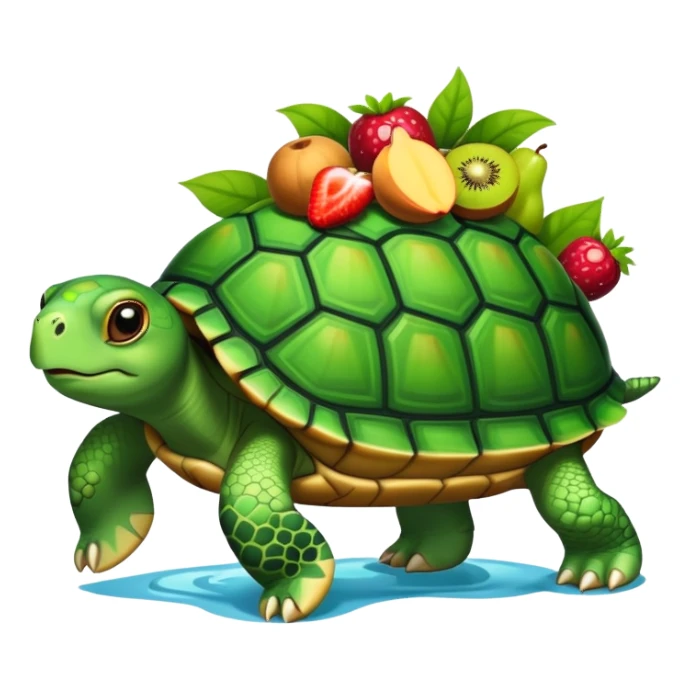 A turtle 🐢 carrying fruits sticker