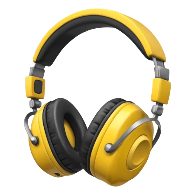 vintage yellow headphone sticker