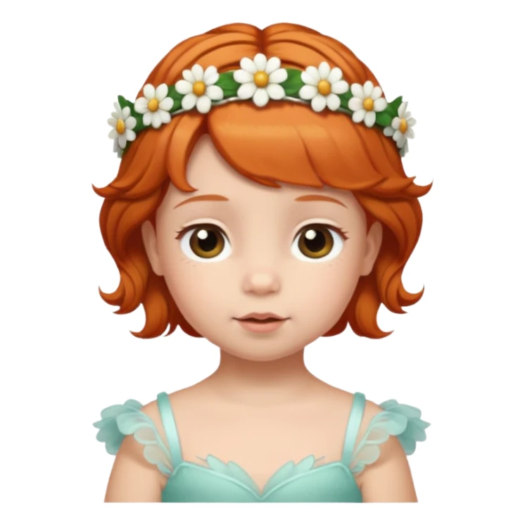baby with flower tiara ginger sticker