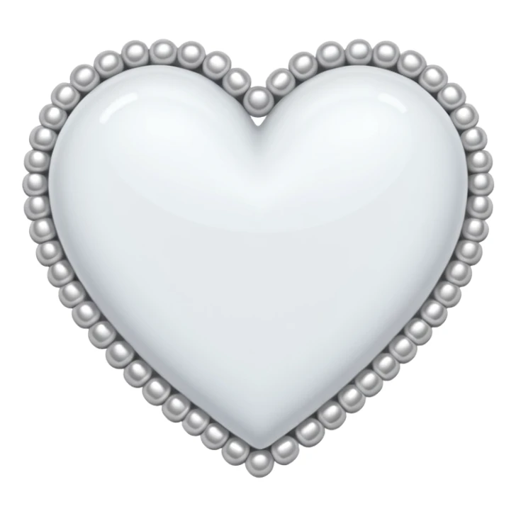 white heart with a beaded outline sticker