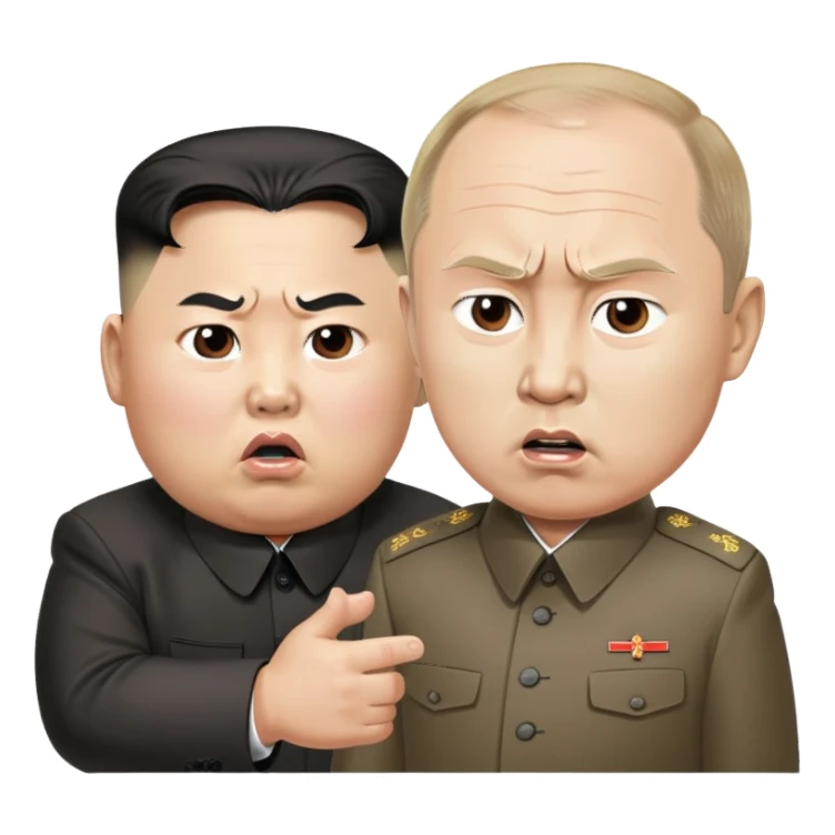 Kim jon un arguing with Vladimir Putin sticker