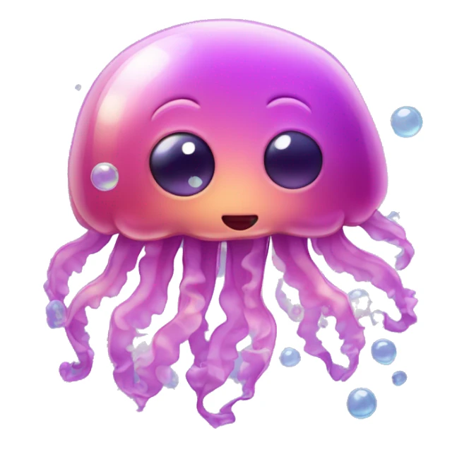 jelly fish with bubbles around it sticker