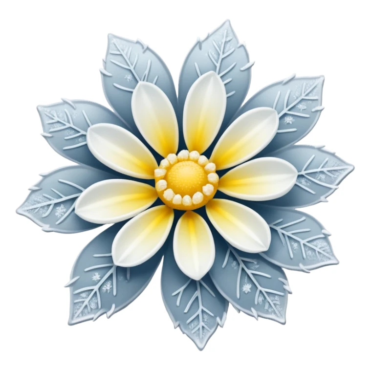 A tiny winter bloom dusted lightly with frost crystals. sticker