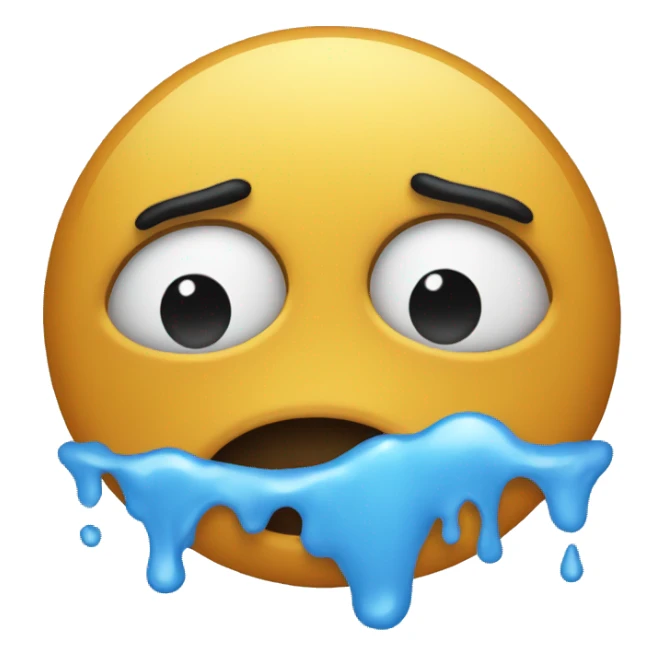 Melted sad emoji sticker