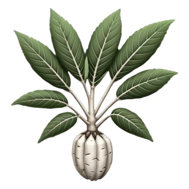 



cassava root black and white sticker