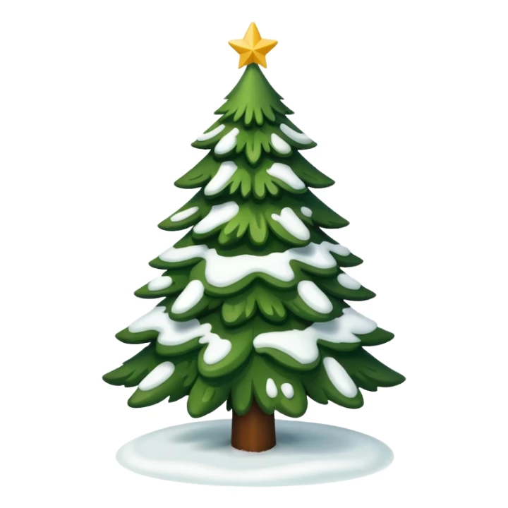 christmas green tree with snow sticker