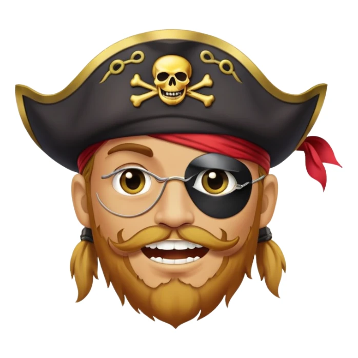 Pirate with golden tooth sticker